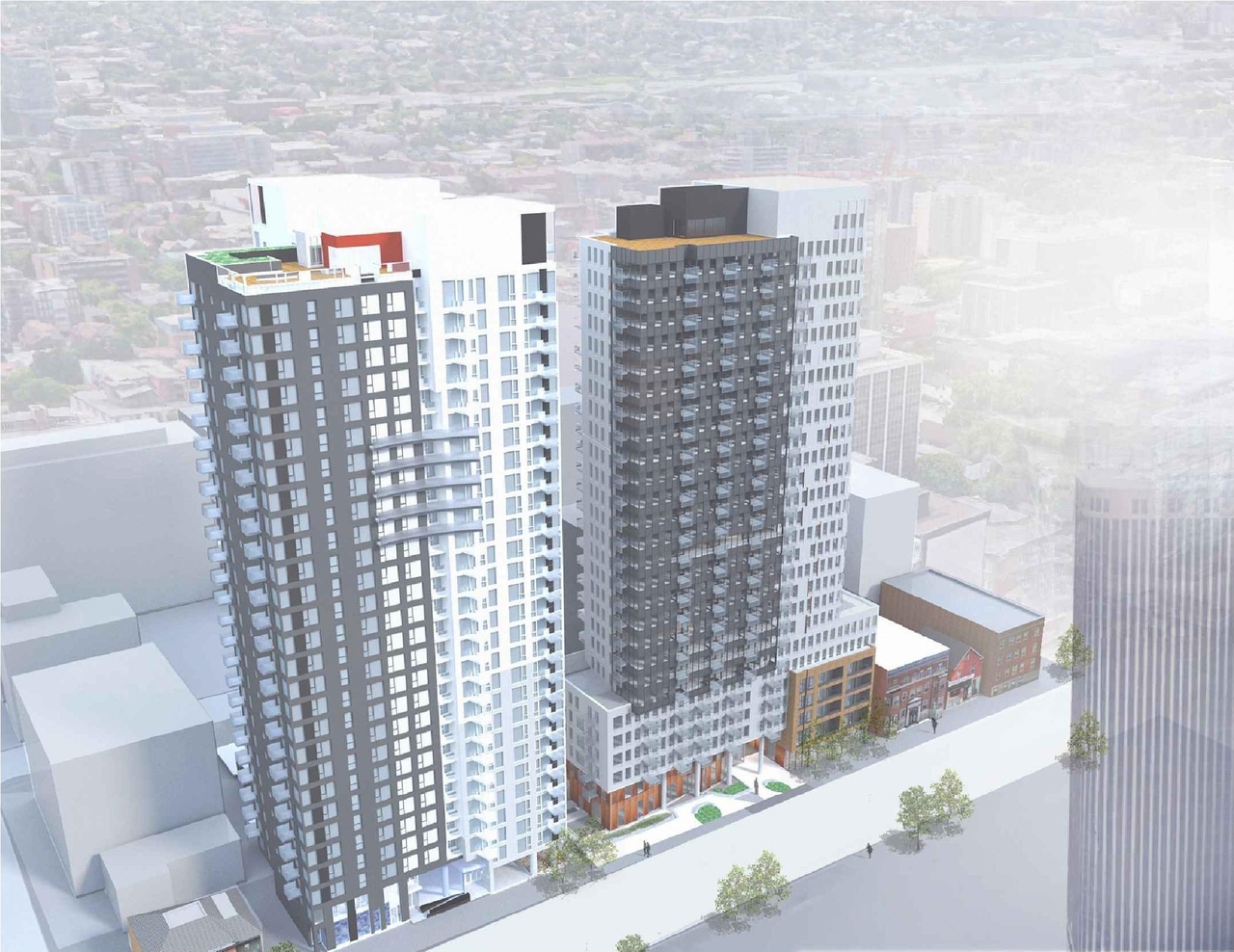 Rendering of building from page 3 of the file '2023-04-26 - Design Brief - D02-02-23-0013'