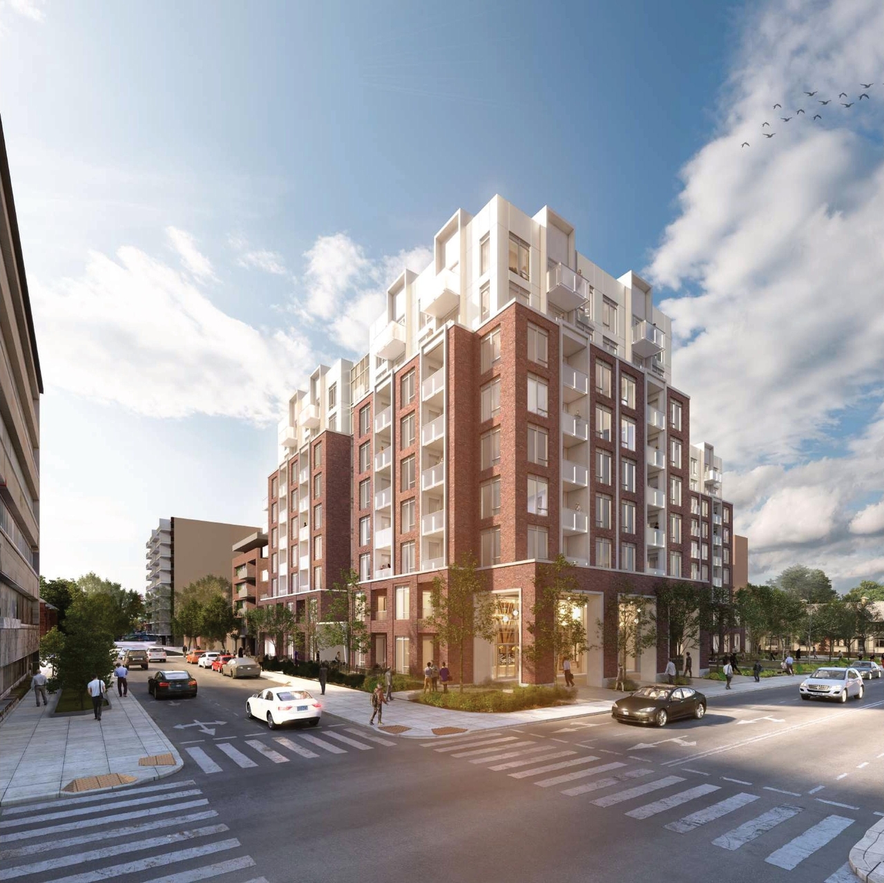 Rendering of building from page 16 of the file '2023-09-28 - Design Brief - D02-02-23-0020 (2)'