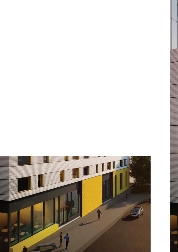 Rendering of building from page 40 of the file '2023-03-28 - Urban Design Brief - D02-02-23-0022'
