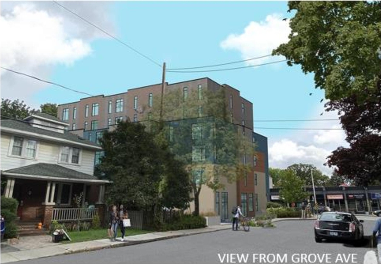 Rendering of building from page 16 of the file '2023-03-28 - Design Brief - D02-02-23-0023'