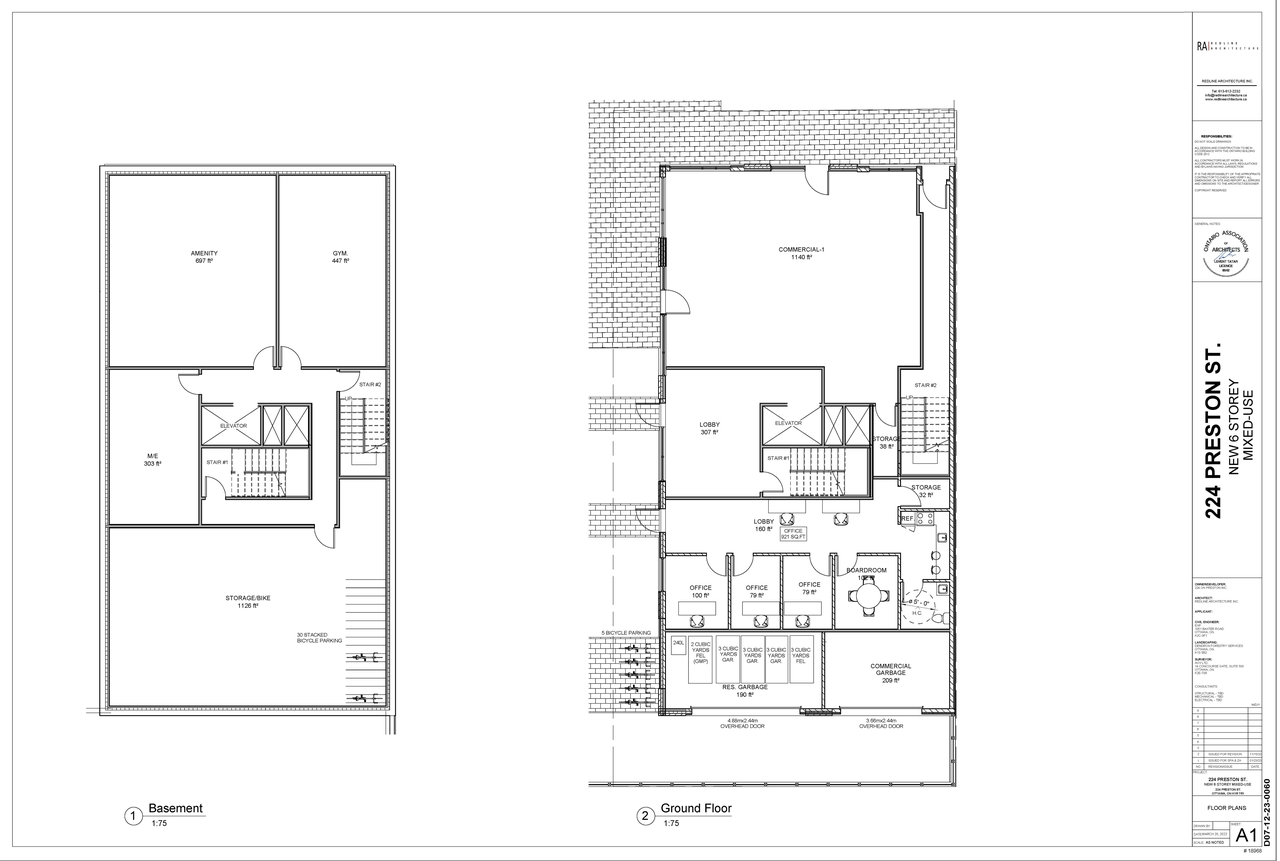 Floor plan for project from page 1 of the file '2024-02-26 - Basement & Ground Floor Plan - D02-02-23-0040'