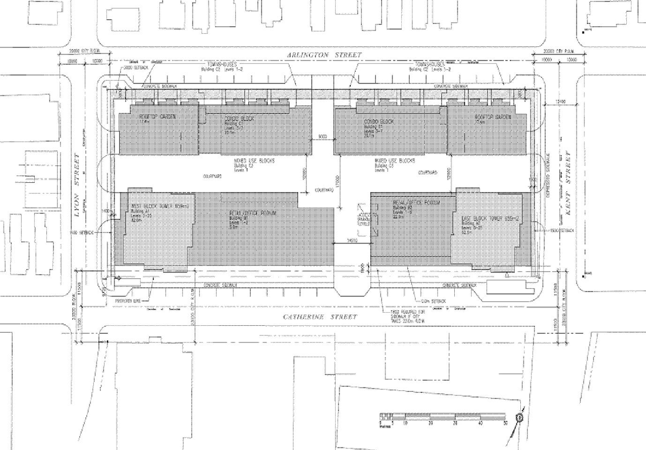 Construction site plan for project from page 48 of the file '2023-05-29 - Planning Rationale and Design Brief - D02-02-23-0042'