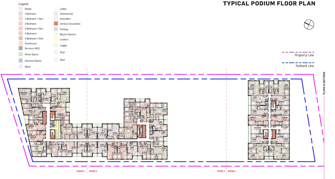 Floor plan for project from page 35 of the file '2023-06-12 - Urban Design Brief - D02-02-23-0046'