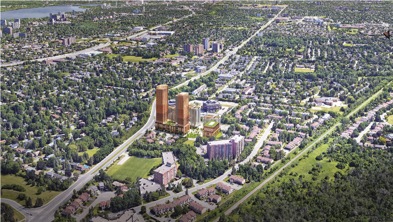 Rendering of building from page 54 of the file '2023-06-12 - Urban Design Brief - D02-02-23-0046'