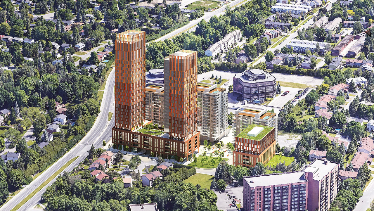 Rendering of building from page 55 of the file '2023-06-12 - Urban Design Brief - D02-02-23-0046'