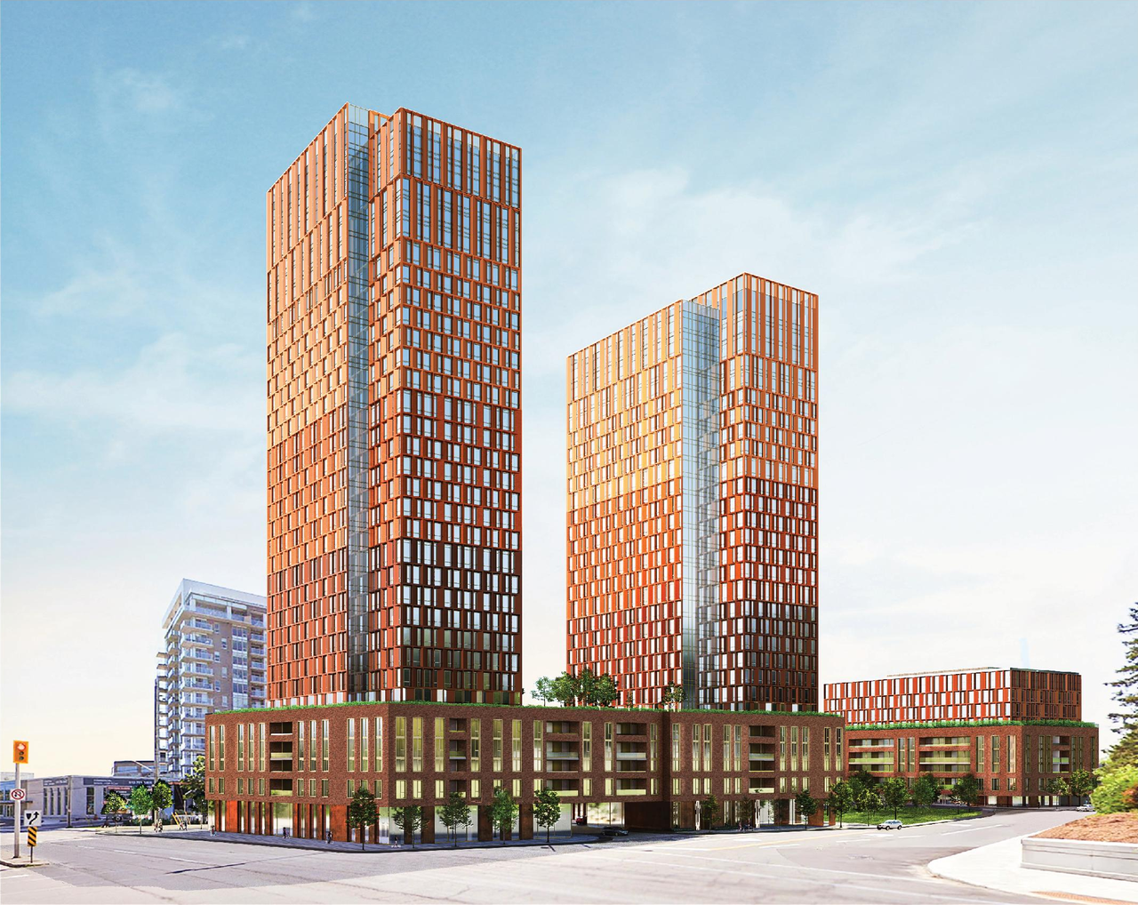 Rendering of building from page 56 of the file '2023-06-12 - Urban Design Brief - D02-02-23-0046'