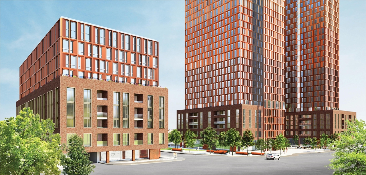 Rendering of building from page 58 of the file '2023-06-12 - Urban Design Brief - D02-02-23-0046'