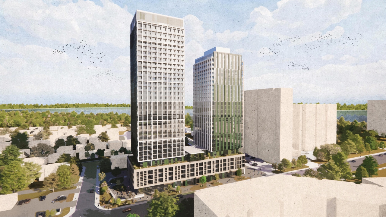 Rendering of building from page 3 of the file '2023-06-27 - Design Brief - D02-02-23-0051'