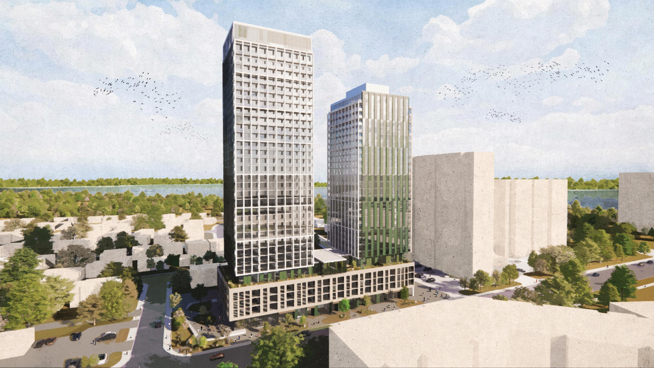 Rendering of building from page 3 of the file '2023-06-27 - Design Brief - D02-02-23-0051'