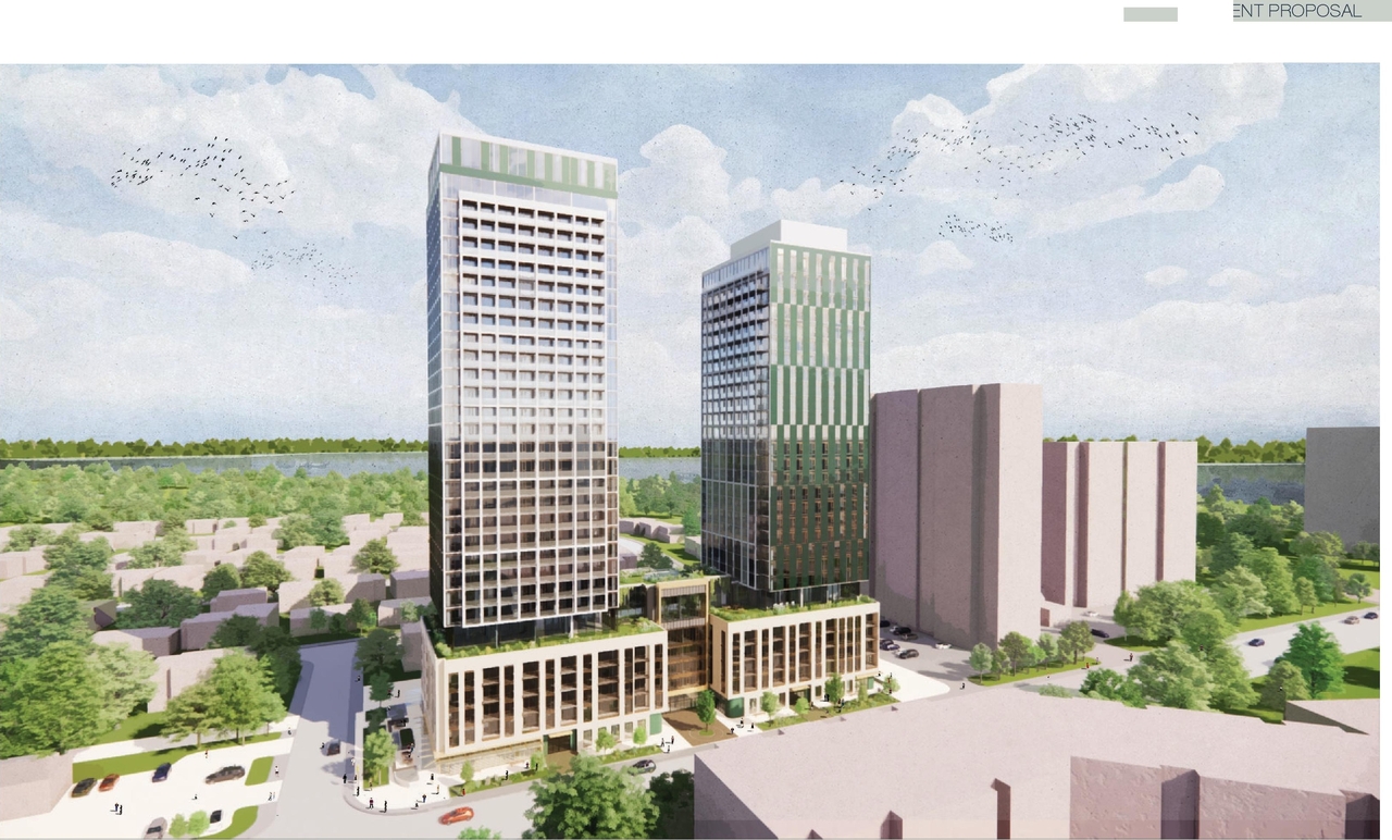 Rendering of building from page 32 of the file '2024-10-25 - Design Brief - D02-02-23-0051'