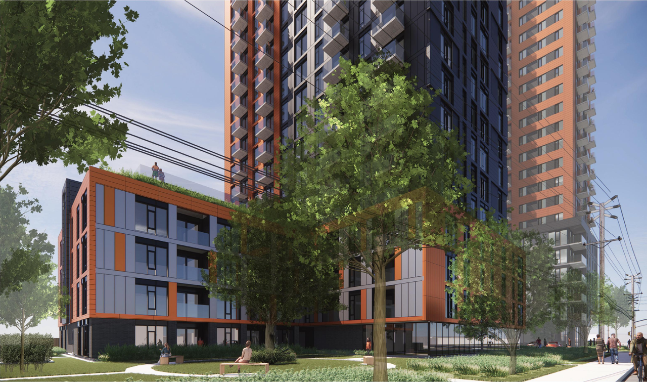 Rendering of building from page 13 of the file '2024-07-23 - UDRP Design Brief - D02-02-23-0056'
