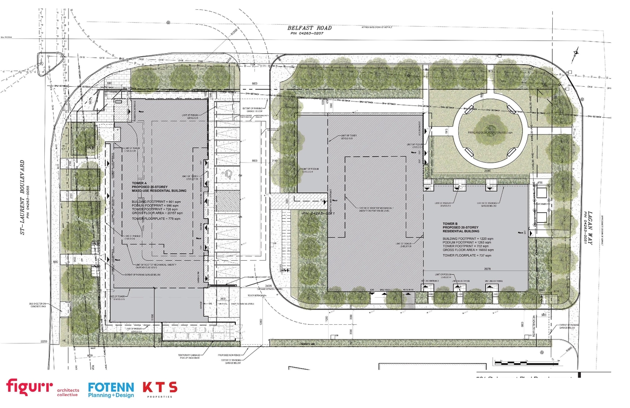 Construction site plan for project from page 8 of the file '2024-07-23 - UDRP Design Brief - D02-02-23-0056'