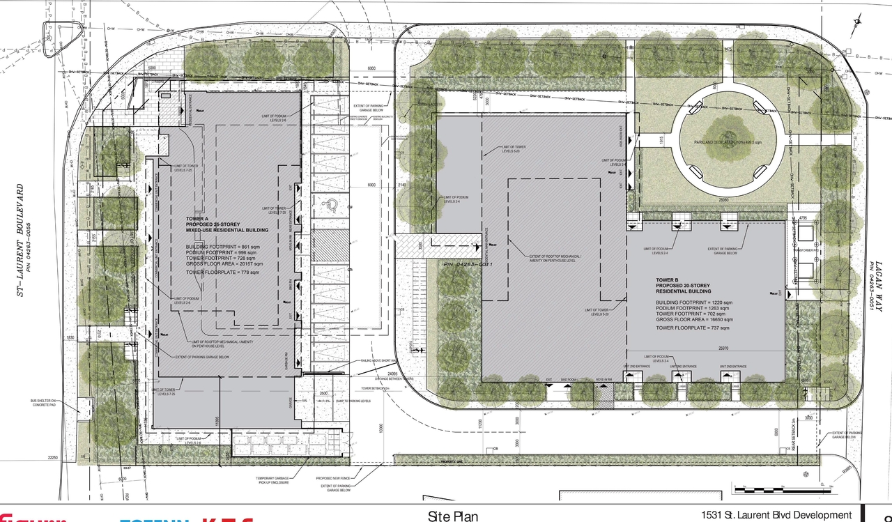 Construction site plan for project from page 8 of the file '2024-07-23 - UDRP Design Brief - D02-02-23-0056'