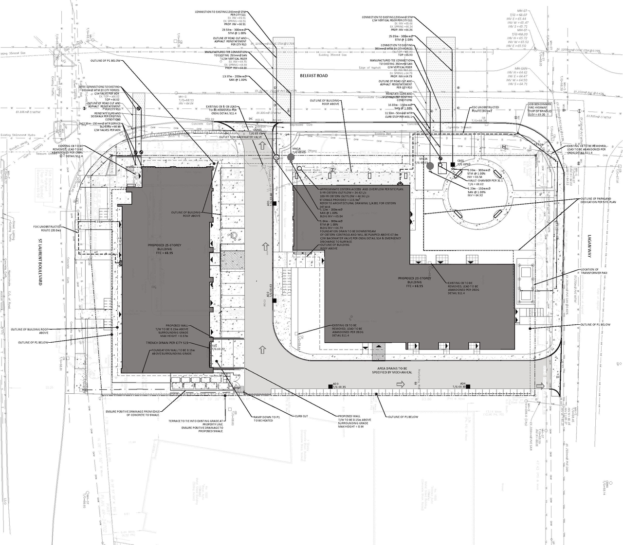 Construction site plan for project from page 11 of the file '2026-03-26 - UDRP Presentation Drawing Set - D02-02-23-0056'