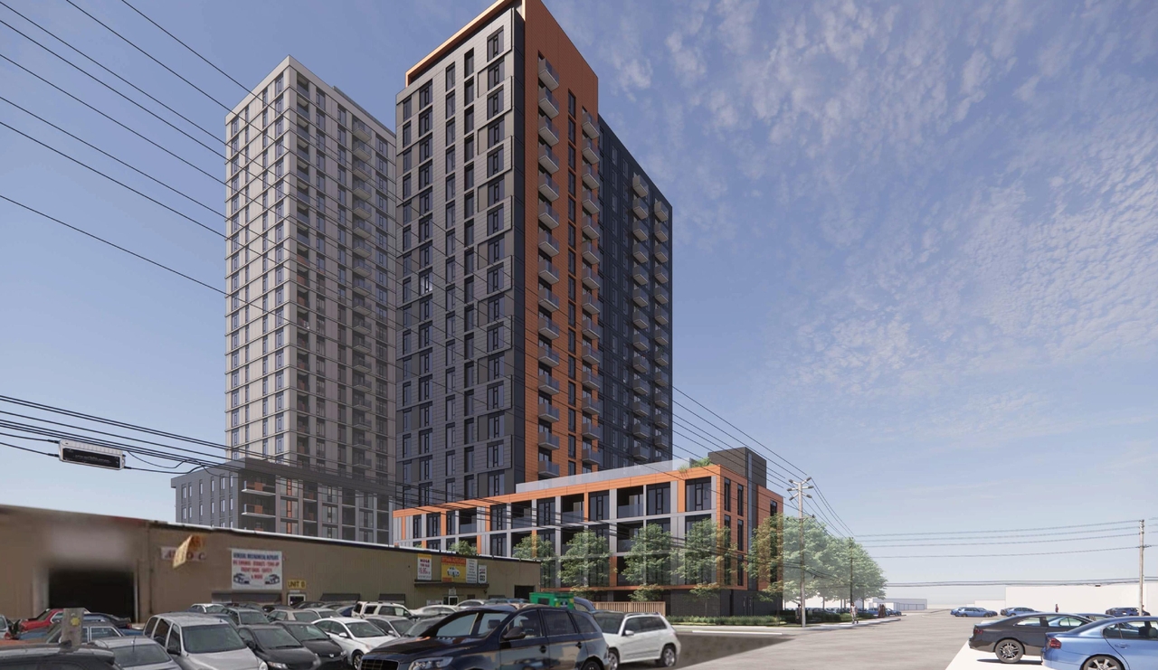 Rendering of building from page 18 of the file '2026-03-26 - UDRP Presentation Drawing Set - D02-02-23-0056'