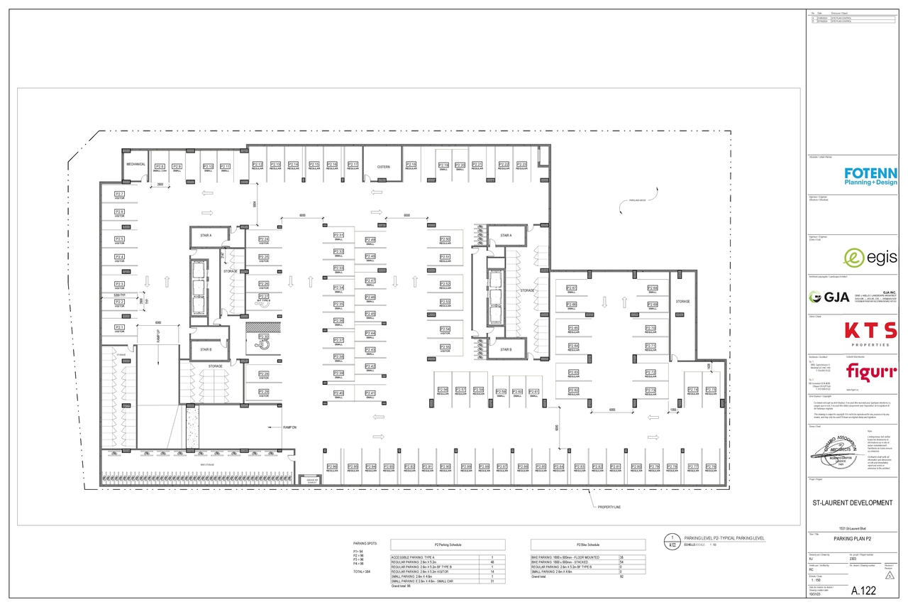 Construction site plan for project from page 1 of the file '2024-07-23 - Parking & Floor Plans - D02-02-23-0056'