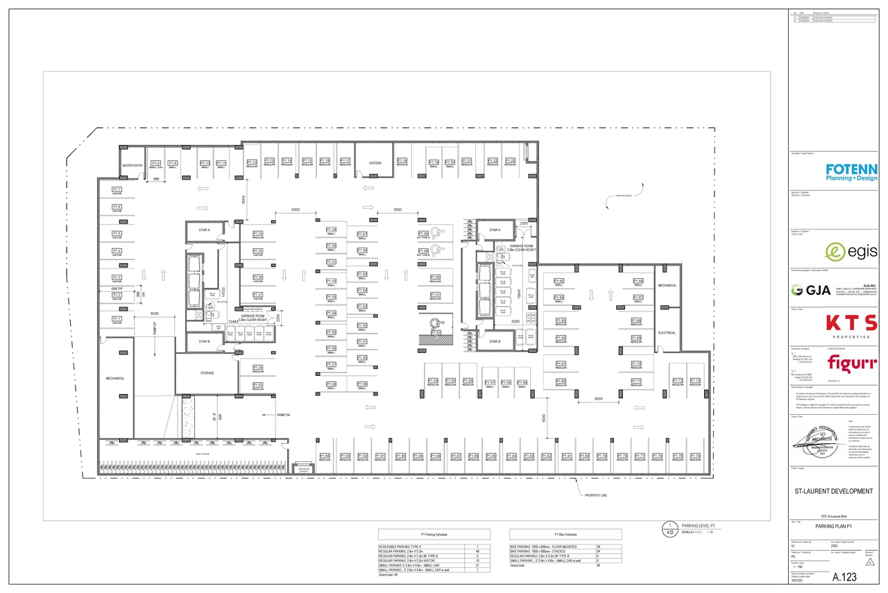Construction site plan for project from page 2 of the file '2024-07-23 - Parking & Floor Plans - D02-02-23-0056'
