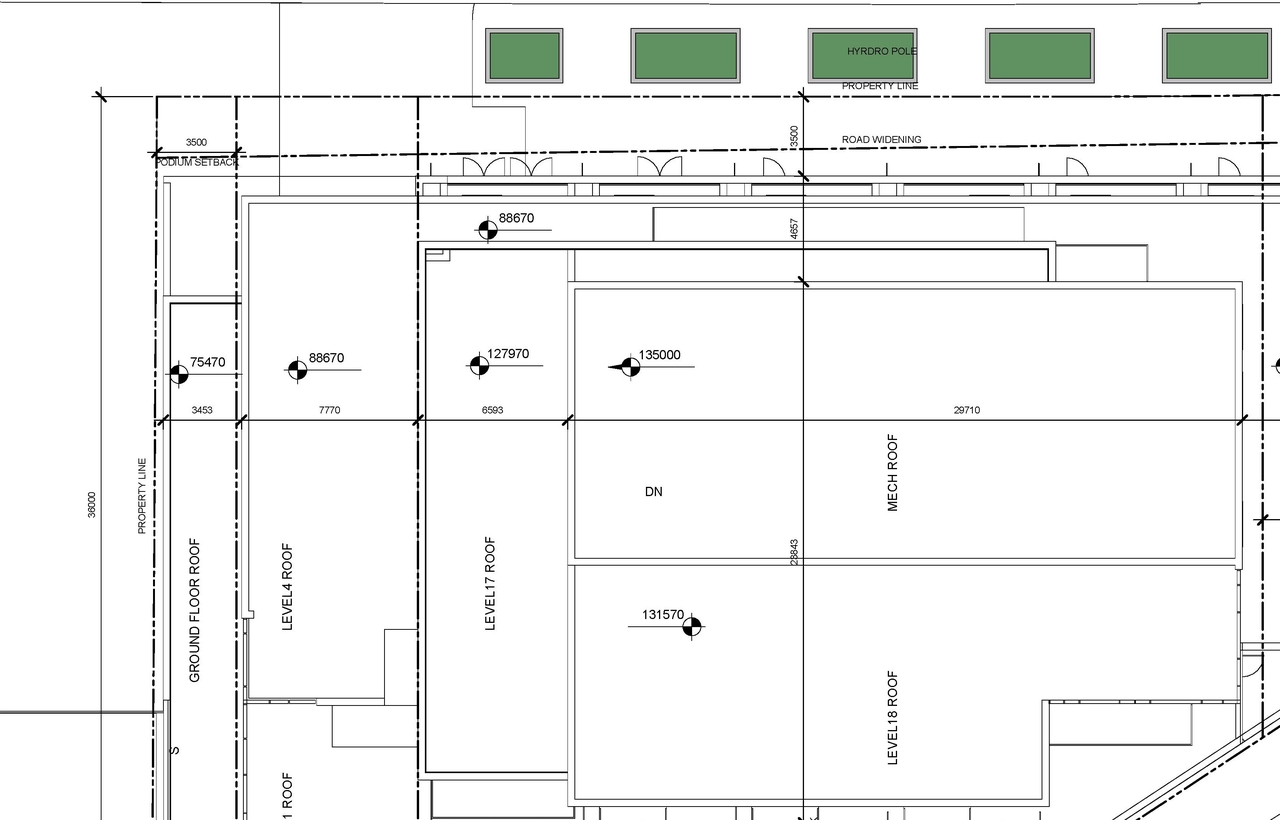 Construction site plan for project from page 5 of the file '2023-06-16 - Context, Site, Floor, Elevation, Sections, 3D Views, Sunshade,Plans - D02-02-23-0057'