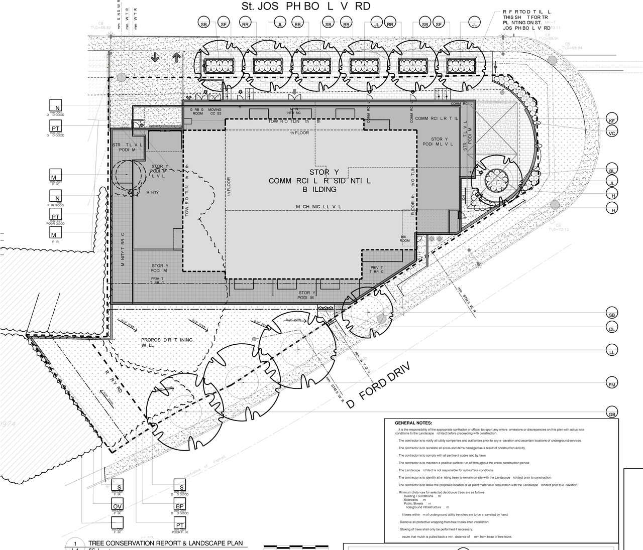Construction site plan for project from page 32 of the file '2024-03-19 - Urban Design Review Panel Slide Deck - D02-02-23-0057'