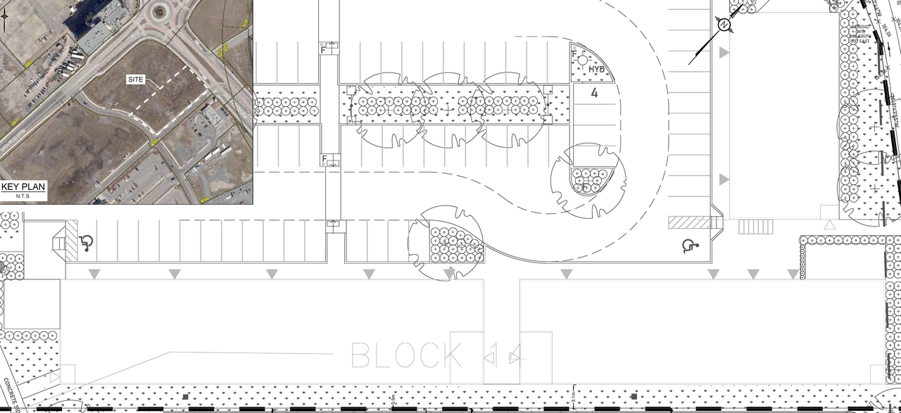 Construction site plan for project from page 4 of the file '2024-03-12 - Design Drawing Package -D02-02-23-0058'