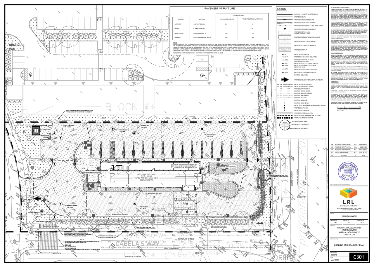 Construction site plan for project from page 5 of the file '2024-03-12 - Design Drawing Package -D02-02-23-0058'