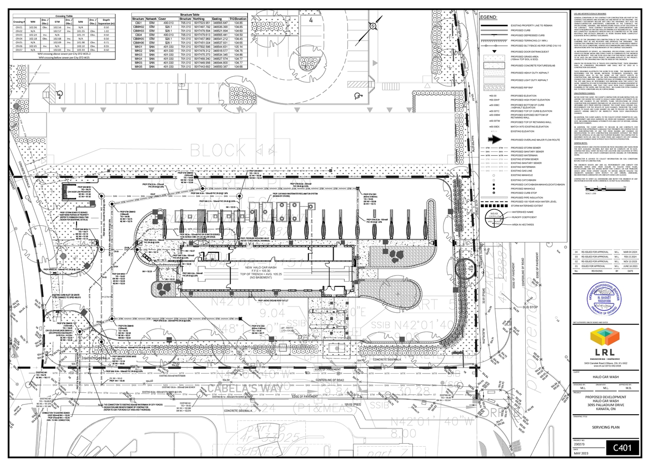 Construction site plan for project from page 6 of the file '2024-03-12 - Design Drawing Package -D02-02-23-0058'