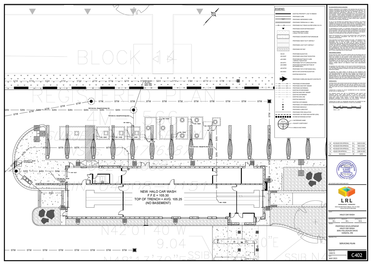 Construction site plan for project from page 7 of the file '2024-03-12 - Design Drawing Package -D02-02-23-0058'