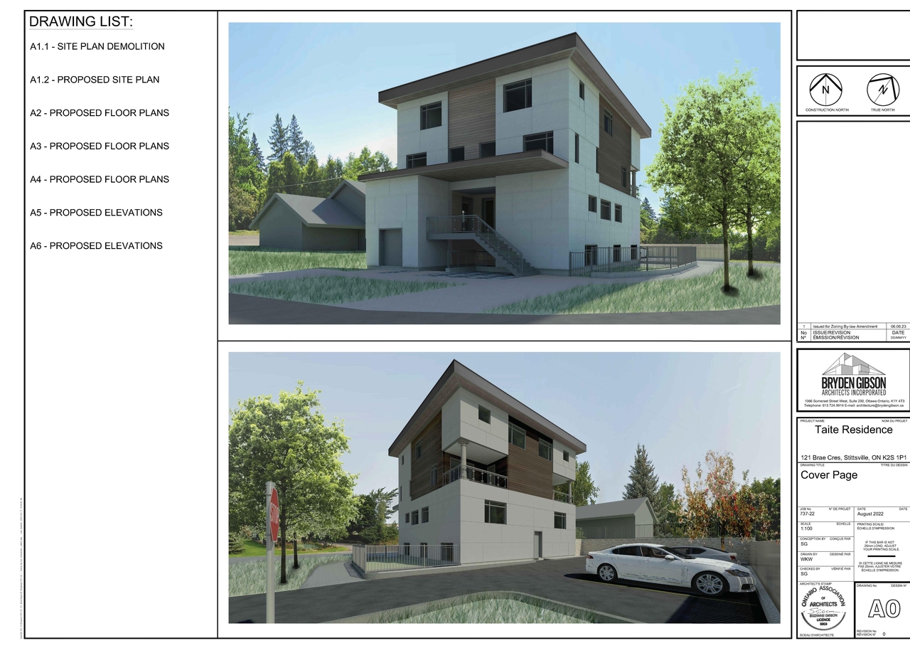 Construction site plan for project from page 1 of the file '2023-07-04 - Architectural Plans and Renders - D02-02-23-0060'