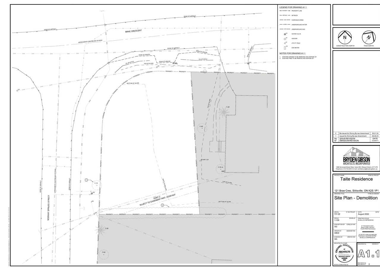 Construction site plan for project from page 1 of the file '2024-02-12 - Site Plans, Floor Plans and Elevations - D02-02-23-0060'
