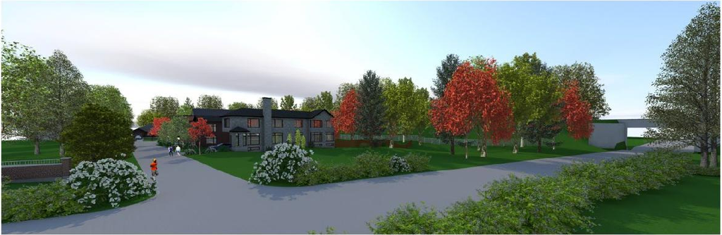 Rendering of building from page 18 of the file '2023-12-28 - Planning Rationale and Design Brief - D02-02-23-0061'