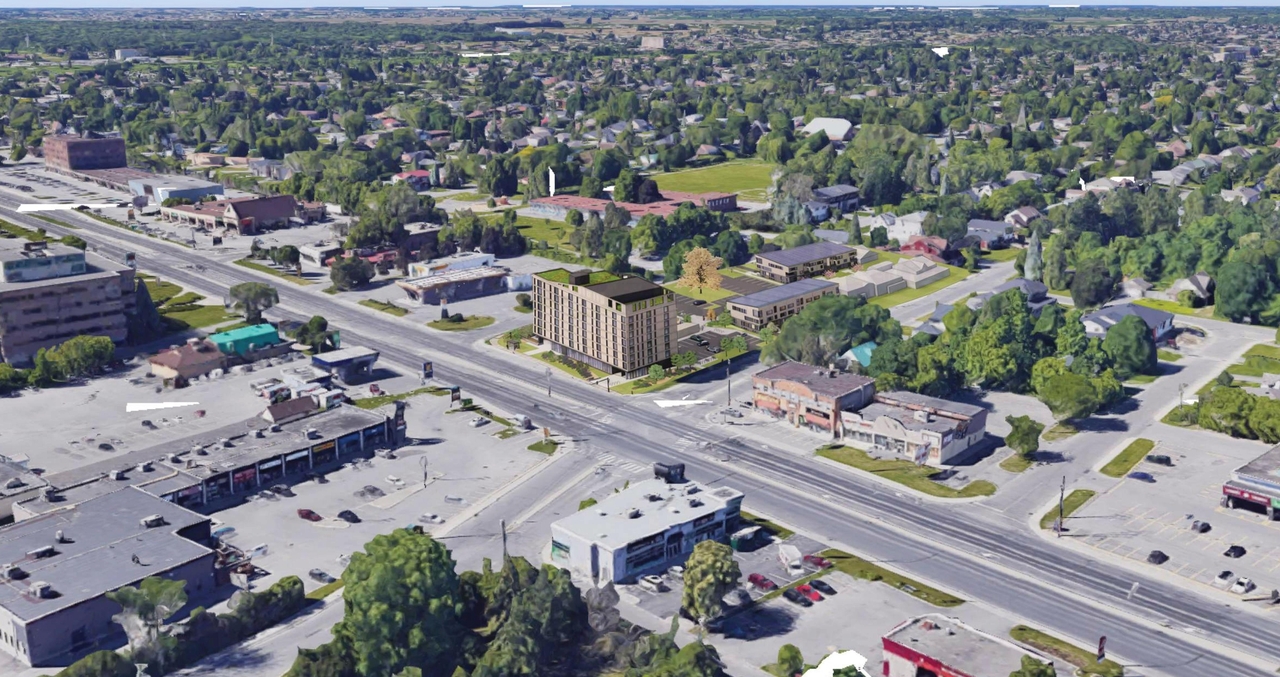 Rendering of building from page 20 of the file '2024-04-08 - Design Brief - D02-02-23-0062'