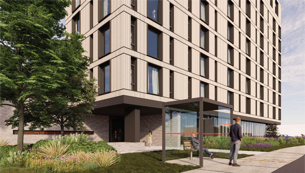 Rendering of building from page 33 of the file '2024-04-08 - Design Brief - D02-02-23-0062'