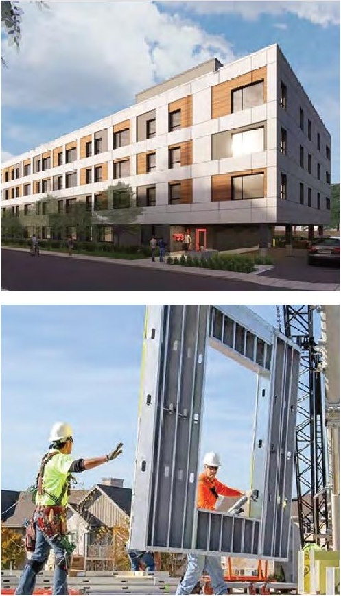 Rendering of building from page 49 of the file '2024-06-21 - Design Brief - D02-02-23-0076'
