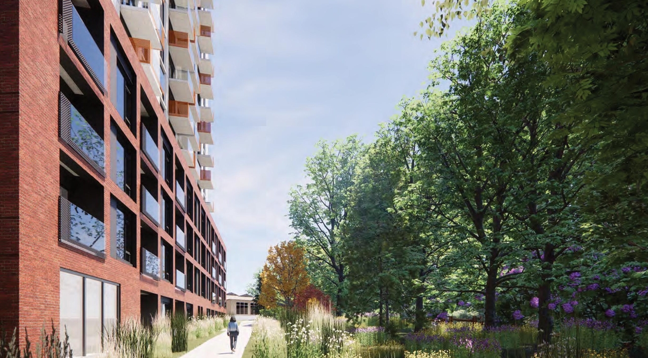 Rendering of building from page 61 of the file '2024-06-21 - Design Brief - D02-02-23-0076'