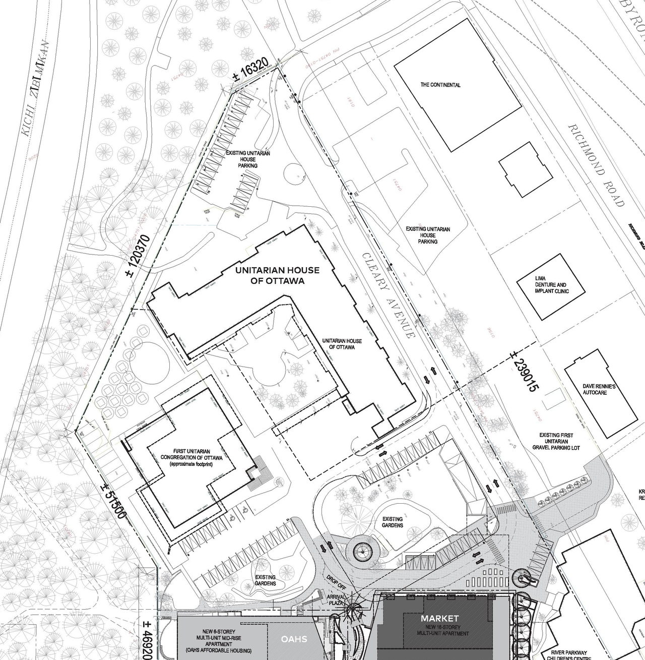 Construction site plan for project from page 71 of the file '2024-06-21 - Design Brief - D02-02-23-0076'