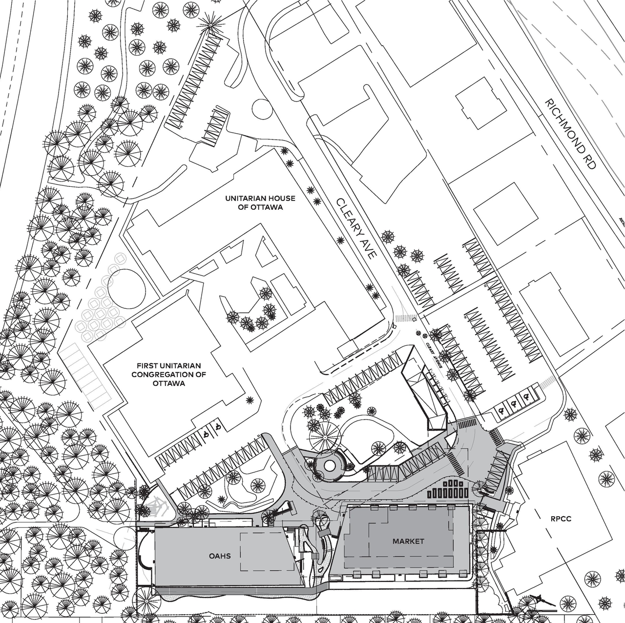Construction site plan for project from page 48 of the file '2023-11-24 - Design Brief - D02-02-23-0076'