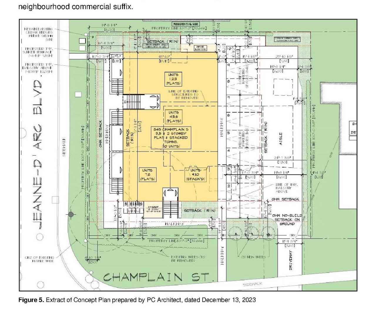 Construction site plan for project from page 10 of the file '2023-12-21 - Planning Rationale and Design Brief - D02-02-23-0082'
