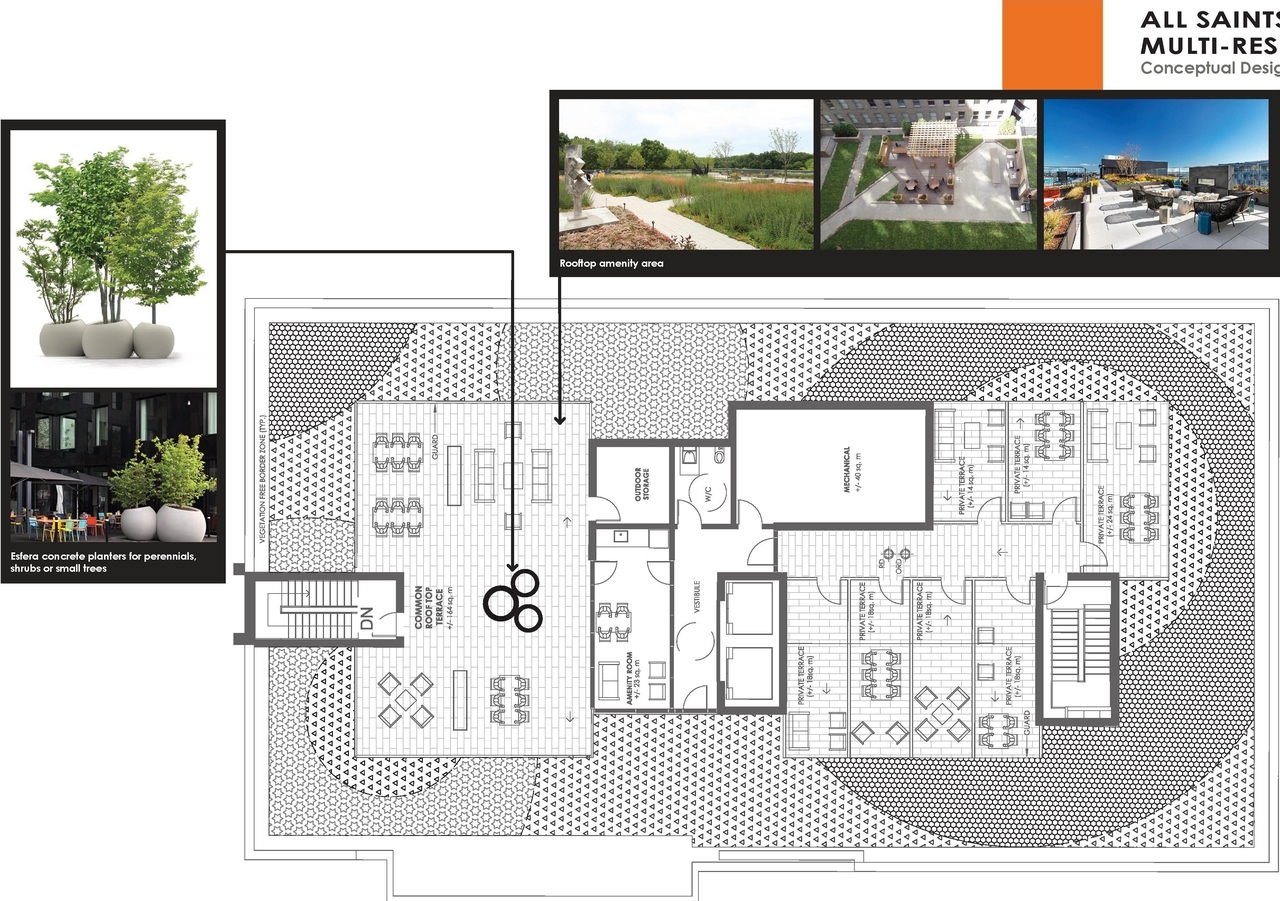Construction site plan for project from page 32 of the file '2024-02-12 - Urban Design Review Panel - D02-02-24-0003'