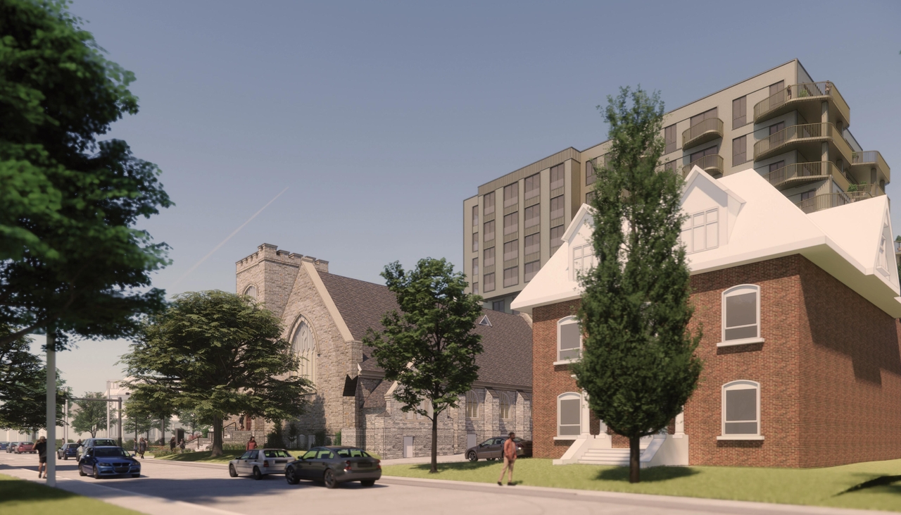 Rendering of building from page 44 of the file '2024-02-12 - Urban Design Review Panel - D02-02-24-0003'