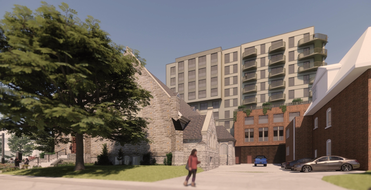 Rendering of building from page 45 of the file '2024-02-12 - Urban Design Review Panel - D02-02-24-0003'