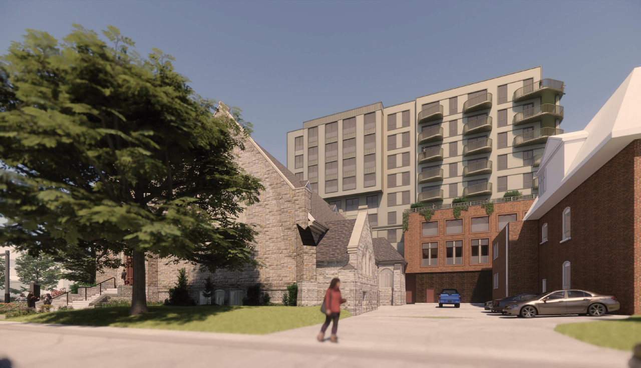 Rendering of building from page 45 of the file '2024-02-12 - Urban Design Review Panel - D02-02-24-0003'