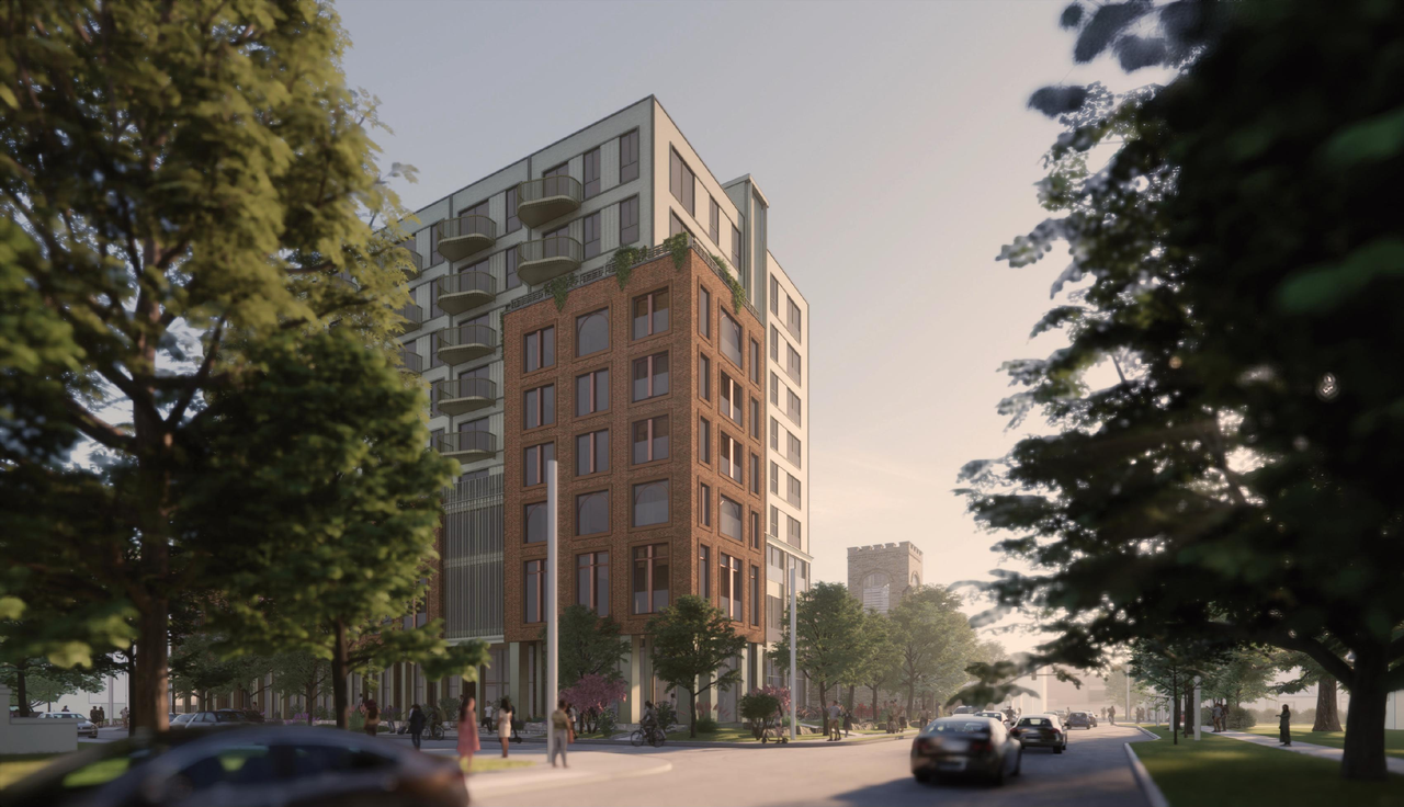Rendering of building from page 48 of the file '2024-02-12 - Urban Design Review Panel - D02-02-24-0003'