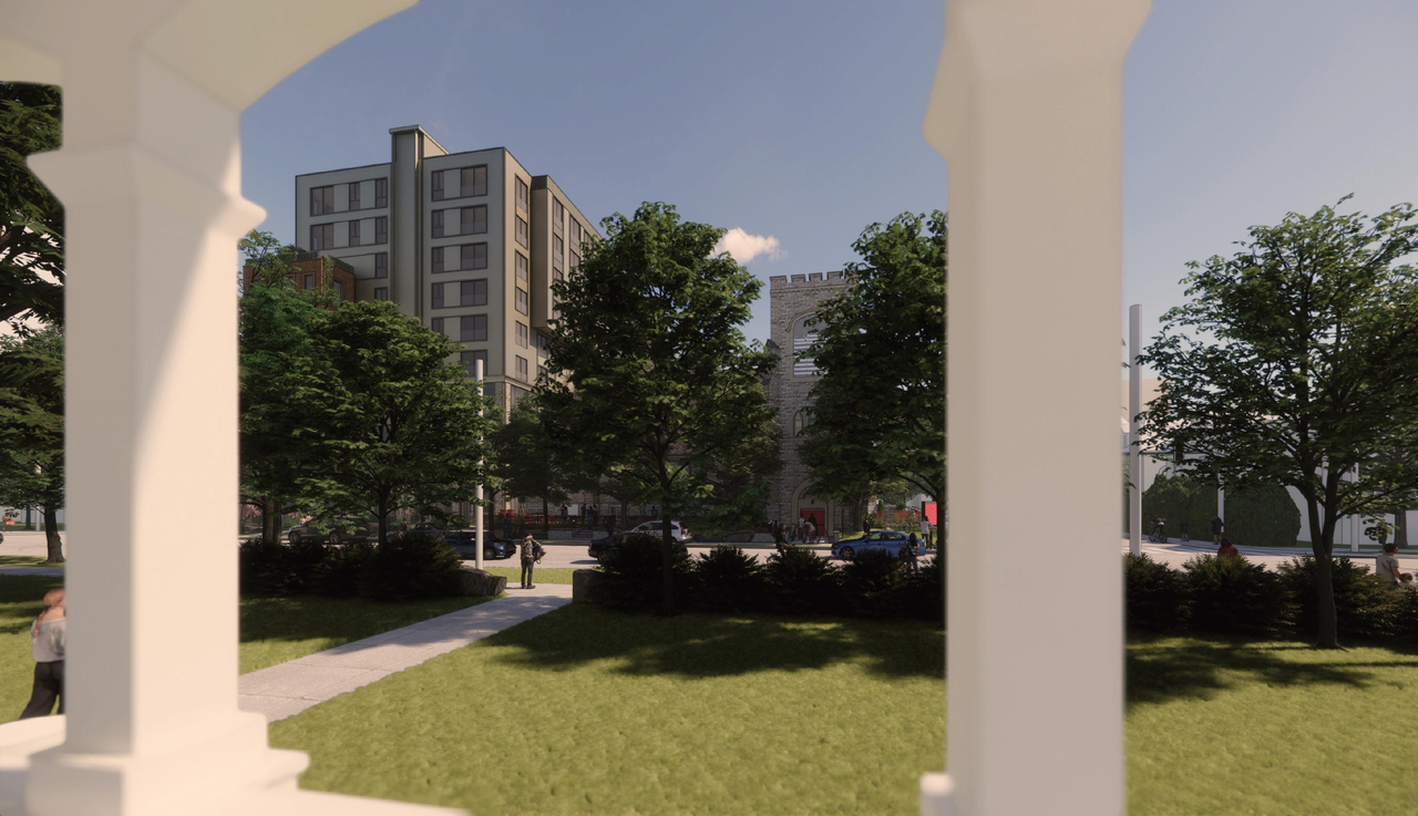 Rendering of building from page 56 of the file '2024-02-12 - Urban Design Review Panel - D02-02-24-0003'