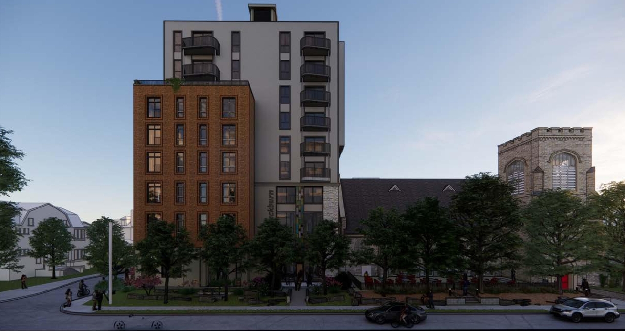 Rendering of building from page 13 of the file '2024-02-12 - Design Brief - D02-02-24-0003'