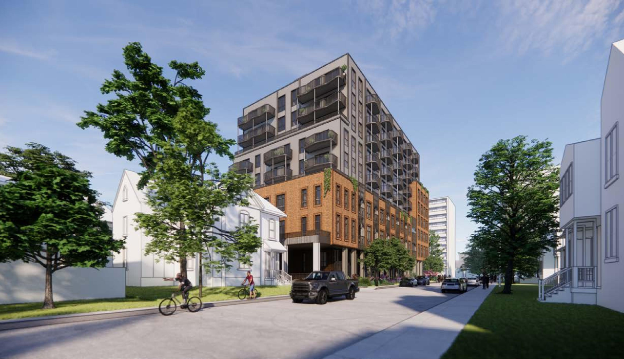 Rendering of building from page 20 of the file '2024-02-12 - Design Brief - D02-02-24-0003'