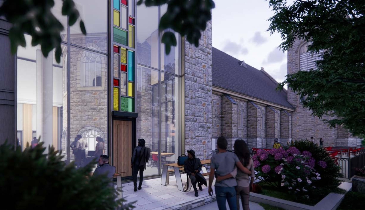 Rendering of building from page 21 of the file '2024-02-12 - Design Brief - D02-02-24-0003'