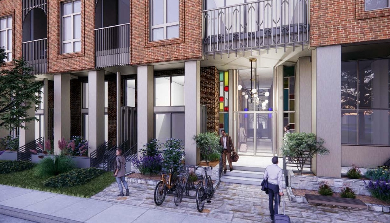 Rendering of building from page 23 of the file '2024-02-12 - Design Brief - D02-02-24-0003'