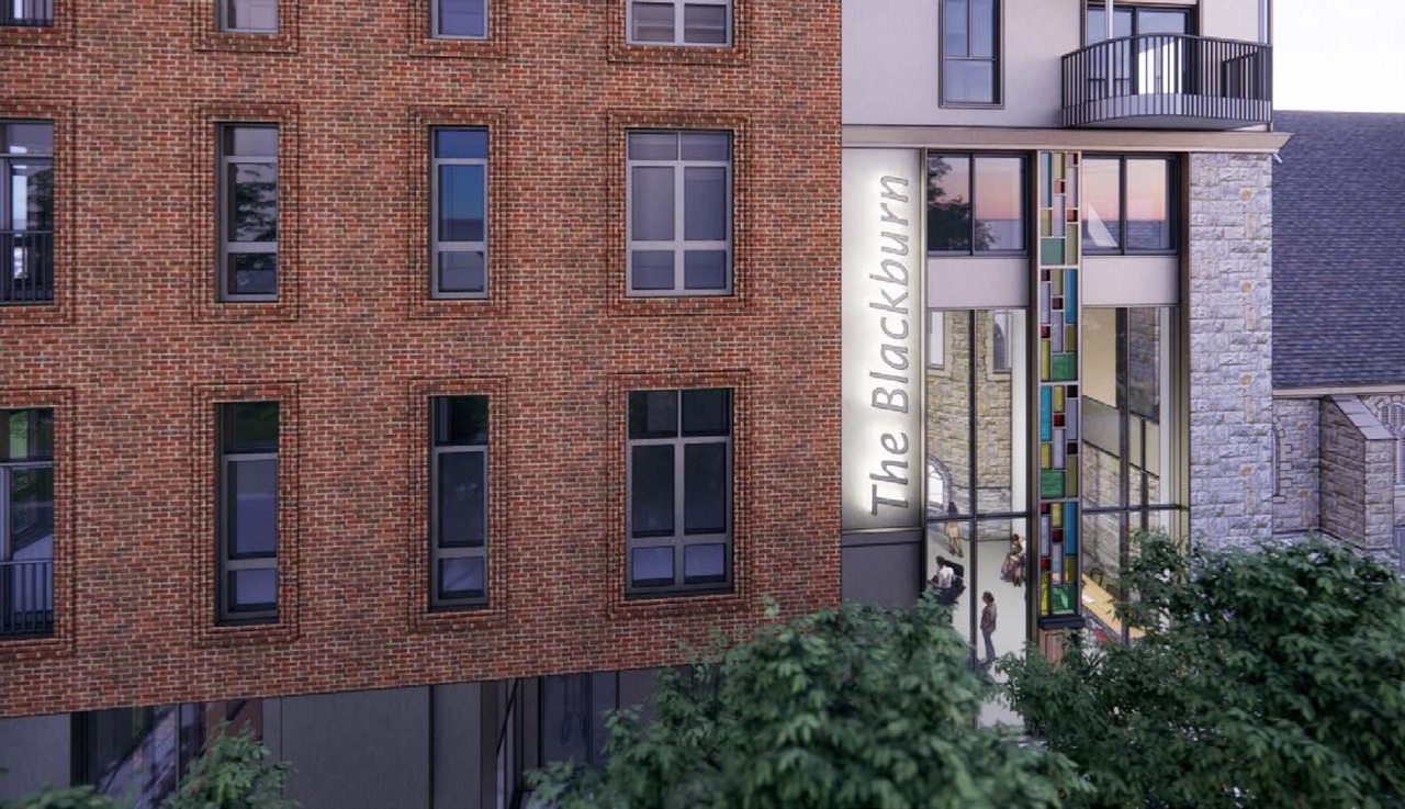 Rendering of building from page 26 of the file '2024-02-12 - Design Brief - D02-02-24-0003'