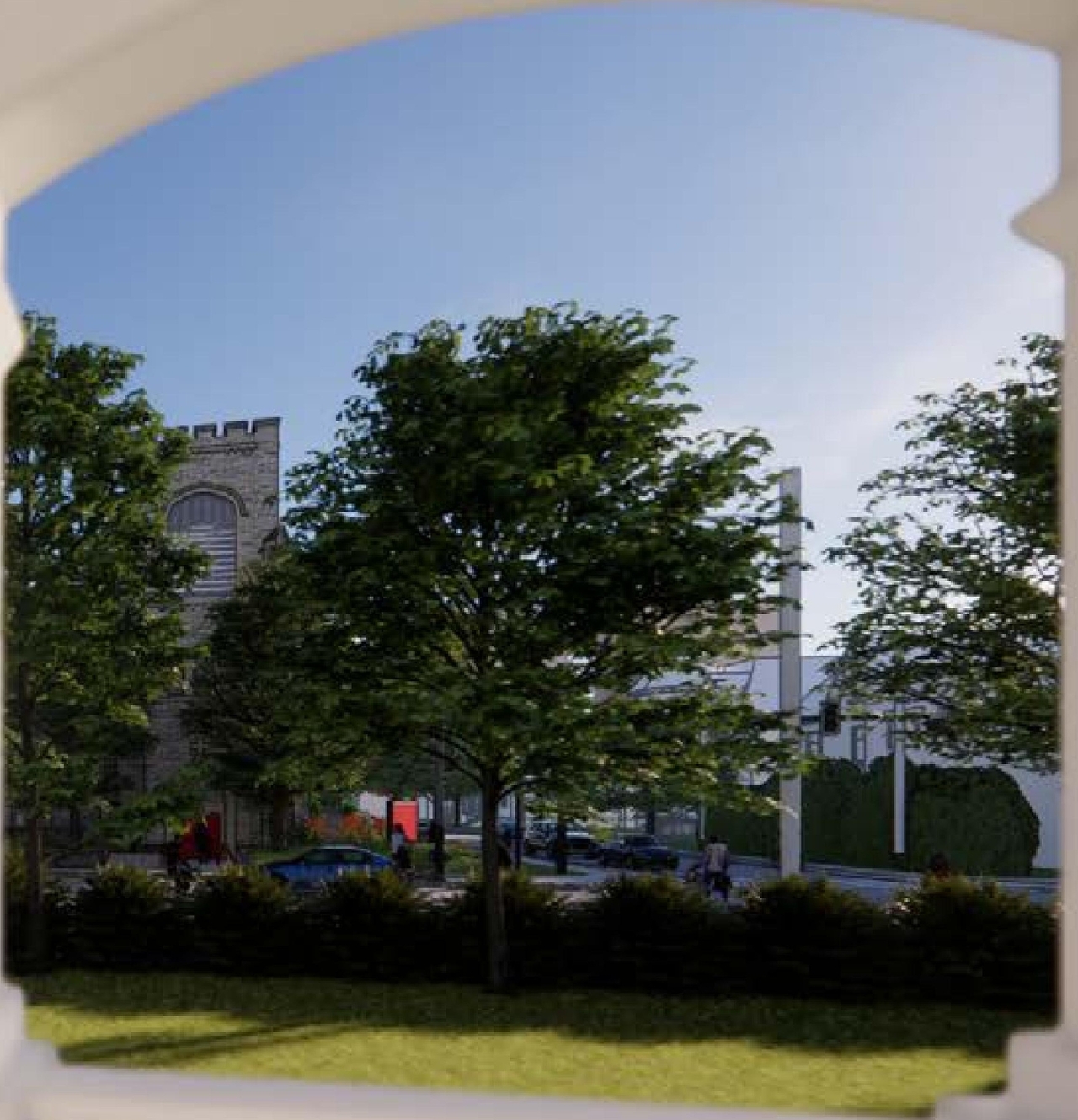 Rendering of building from page 32 of the file '2024-02-12 - Design Brief - D02-02-24-0003'