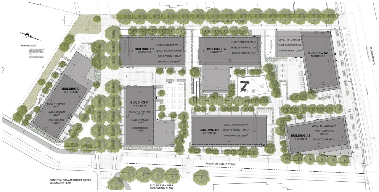 Construction site plan for project from page 13 of the file '2024-04-11 - Design Brief - D02-02-24-0006'